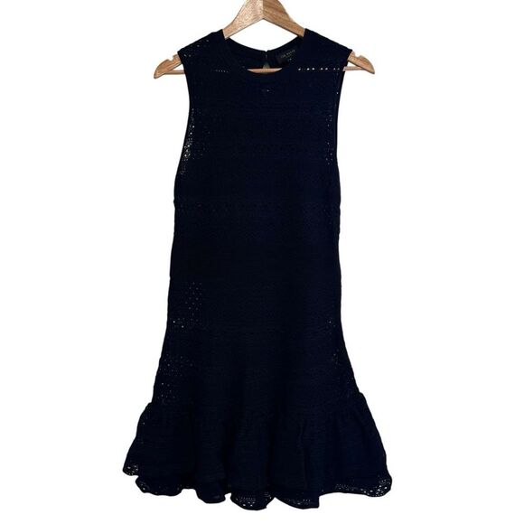 Ted Baker London Maleko Black Lace Stitch Sleeveless Midi Dress Ted Size 4 - Picture 3 of 11